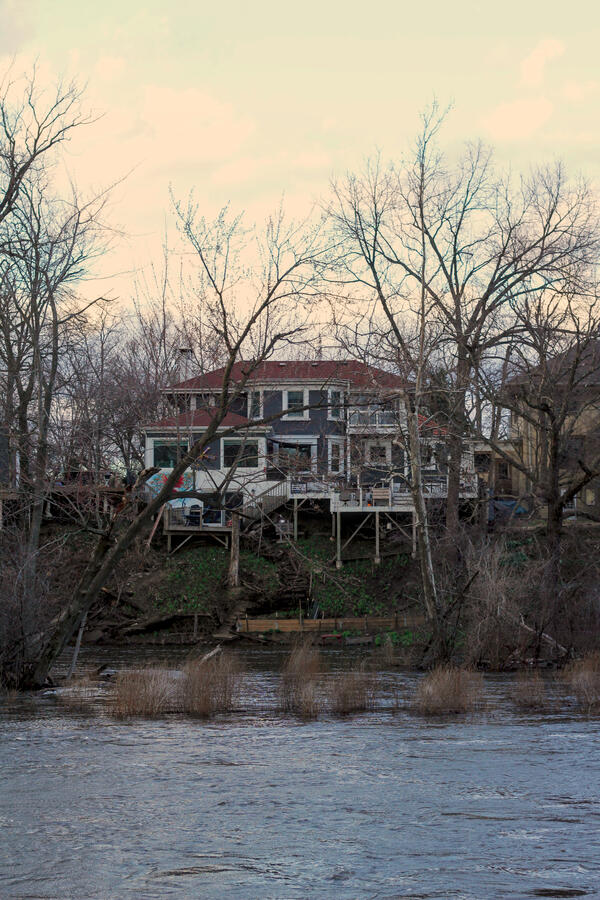 On a walk through a local park this house caught my eye. I really enjoyed it being framed by the trees, along with just its architectural beauty.