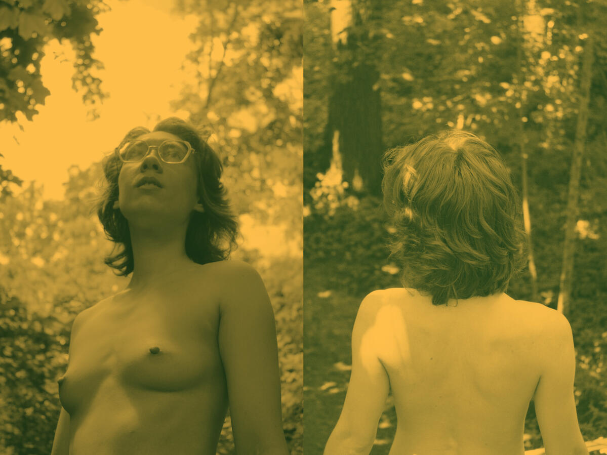 I shouldn't have to feel nervous taking a photograph of my love. The body and forest is natural; yet law states otherwise- discriminating by which sex can express its natural beauty.